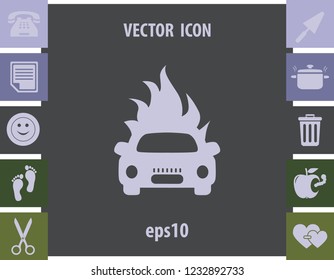 Car accident sign, vector icon