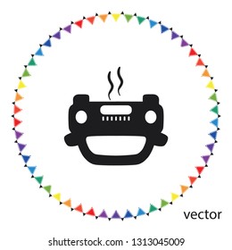 Car accident sign, vector icon