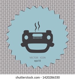 Car accident sign, vector icon