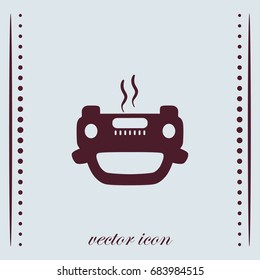 Car accident sign, vector icon