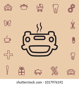 Car accident sign, vector outline icon
