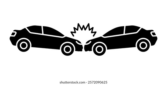 Car accident. the car smashes into the rear bumper. linear icon. Line with Editable stroke.