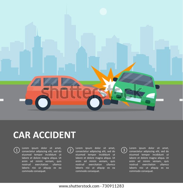 Car Accident Template Street Crash Vehicle Stock Vector (Royalty Free ...