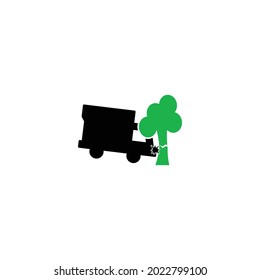 car accident with tree icon vector