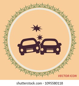 car accident vector icon