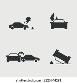 car accident vector icon car crash