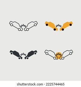 car accident vector icon car crash