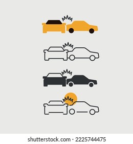 car accident vector icon car crash