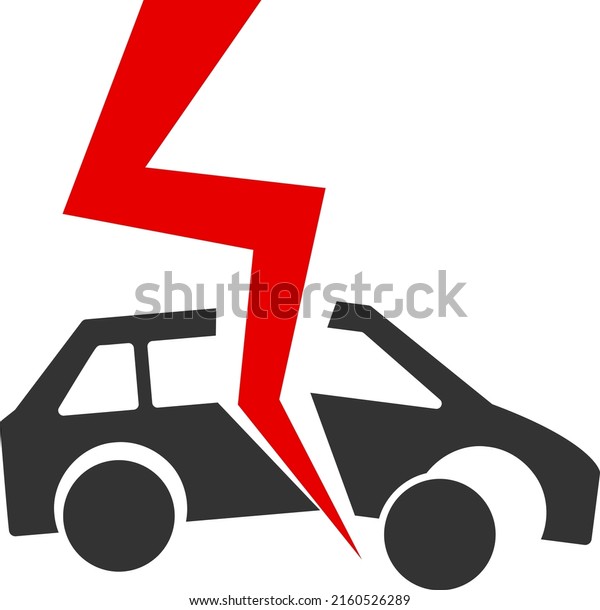 Car\
accident vector illustration. Flat illustration iconic design of\
car accident, isolated on a white\
background.