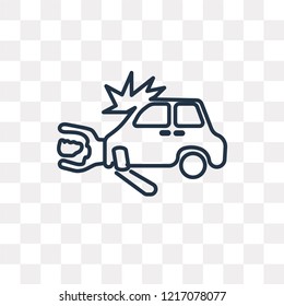 Car Accident vector outline icon isolated on transparent background, high quality linear Car Accident transparency concept can be used web and mobile