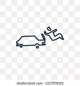 Car Accident vector outline icon isolated on transparent background, high quality linear Car Accident transparency concept can be used web and mobile