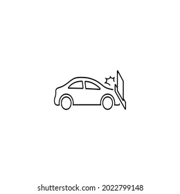 accidente de coche con icono de pared