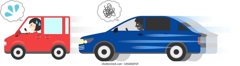 Car accident.Collision of two cars in city conditions.It is an example of dangerous driving. Poster. Vector illustration in flat style.Driving violation.