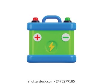 car accumulator battery icon 3d rendering vector illustration