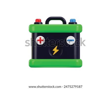 car accumulator battery icon 3d rendering vector illustration