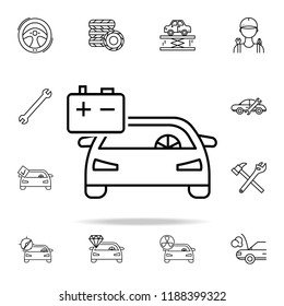 car accumulator icon. Cars service and repair parts icons universal set for web and mobile on colored background