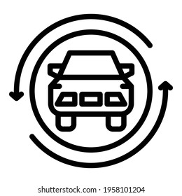 Icono de adquisición de coches. Esquema Icono del vector de adquisición de coches para el diseño web aislado en fondo blanco