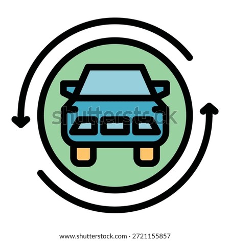 Car acquisition icon. Outline Car acquisition vector icon for web design isolated on white background color flat