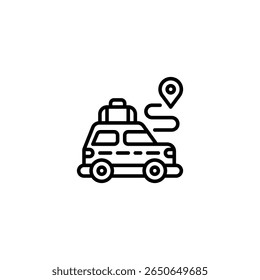 carro aventura passeio lugar delinear ícone e ilustração
