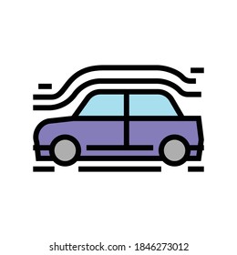 Car Aerodynamics Test Color Icon Vector. Car Aerodynamics Test Sign. Isolated Symbol Illustration