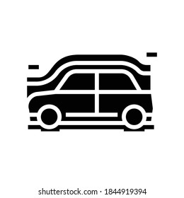 Car Aerodynamics Test Glyph Icon Vector. Car Aerodynamics Test Sign. Isolated Contour Symbol Black Illustration