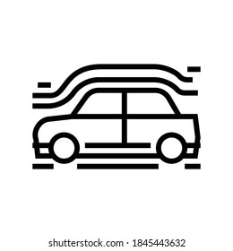 Car Aerodynamics Test Line Icon Vector. Car Aerodynamics Test Sign. Isolated Contour Symbol Black Illustration