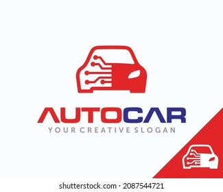 Logo-Design der Automobil-AI-Technologie Design des Smart Car-Logos, Vektorgrafik