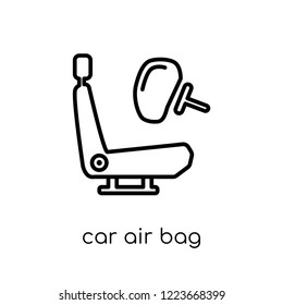 car air bag icon. Trendy modern flat linear vector car air bag icon on white background from thin line Car parts collection, outline vector illustration