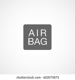 Car Air Bag Label Flat Icon On White Background