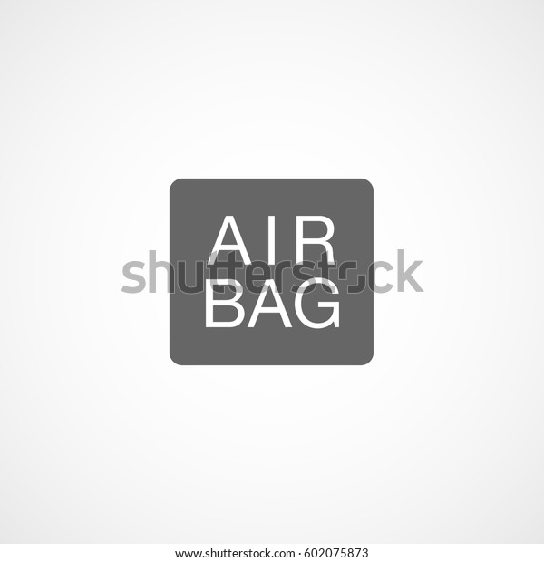 Car Air Bag\
Label Flat Icon On White\
Background
