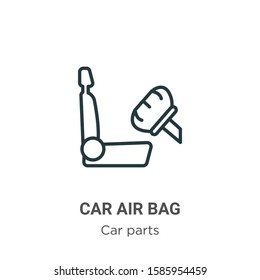 Car air bag outline vector icon. Thin line black car air bag icon, flat vector simple element illustration from editable car parts concept isolated on white background