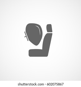 Car Air Bag And Seat Flat Icon On White Background