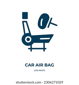 car air bag vector icon. car air bag, plane, bus filled icons from flat car parts concept. Isolated black glyph icon, vector illustration symbol element for web design and mobile apps
