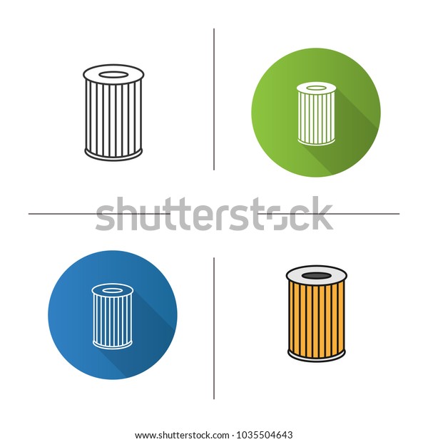 Car air filter icon. Flat design,\
linear and color styles. Isolated vector\
illustrations