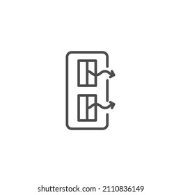 Car air filter line icon, outline vector sign, linear style pictogram isolated on white. Symbol, logo illustration. Editable stroke