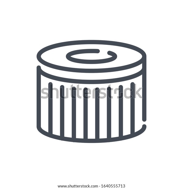Car air filter line icon. Vehicle air system filter\
vector outline sign.