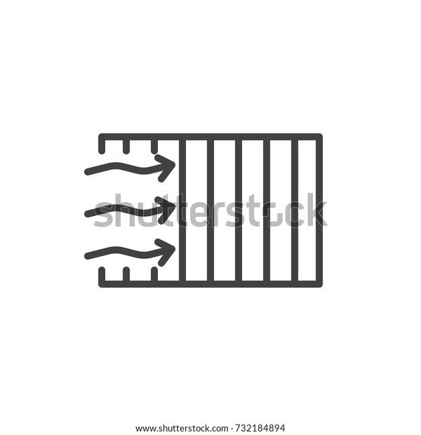 白い背景に自動車のエアフィルタラインアイコン 輪郭のベクトル記号 線形の絵文字 シンボル ロゴイラスト 編集可能なストローク のベクター画像素材 ロイヤリティフリー