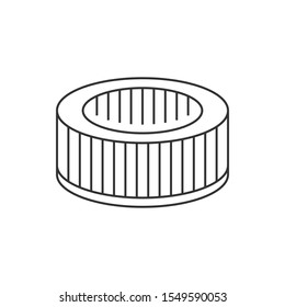 Car Air Filter Linear Icon On White Background