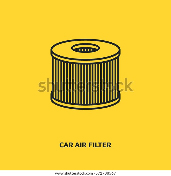 Car air filter\
vector icon. Automobile repair service symbol. Car engine part shop\
sign. Logo graphic design concept. Logotype, icon, template in web\
and print. Thin line icon