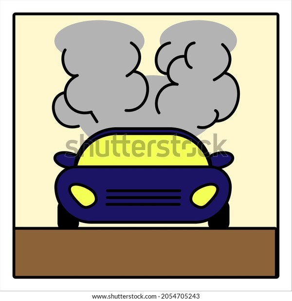 Car air\
pollution vector on colorful\
illustration.