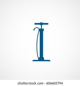 Car Air Pump Blue Flat Icon On White Background