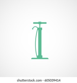 Car Air Pump Green Flat Icon On White Background