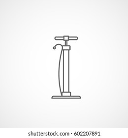 Car Air Pump Line Icon On White Background