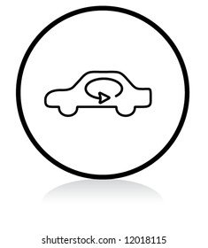 car airflow button symbol - b/w version