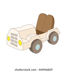 Car at the airoport icon in cartoon style on a white background