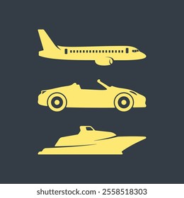 Car airplane trendy artwork stunning abstract vector illustration colorful useable design.eps