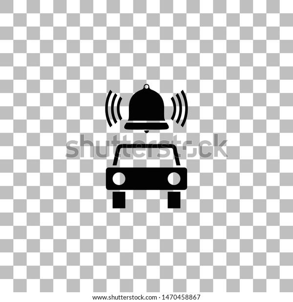 Car alarm. Black flat icon on a transparent\
background. Pictogram for your\
project