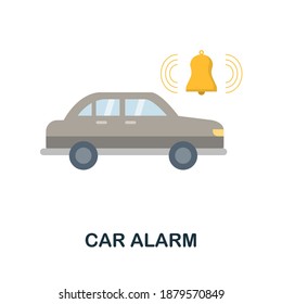 Car Alarm flat icon. Color simple element from car servise collection. Creative Car Alarm icon for web design, templates, infographics and more