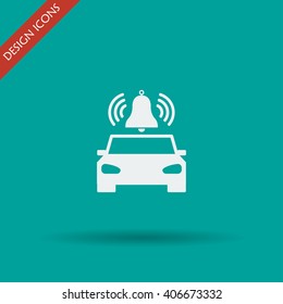 car alarm icon. Flat design style eps 10