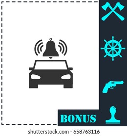 Car alarm icon flat. Simple vector symbol and bonus icon